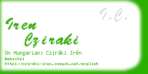 iren cziraki business card