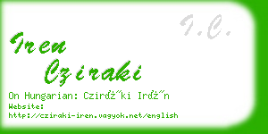 iren cziraki business card